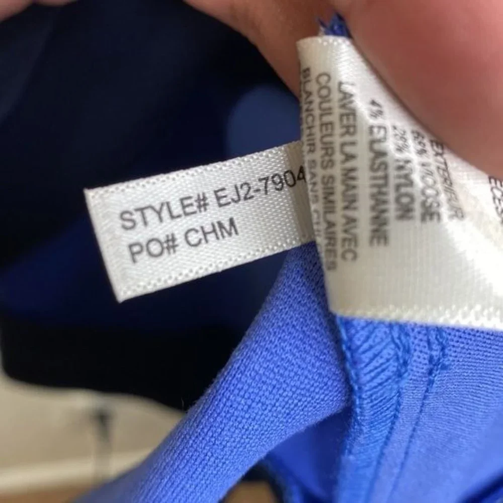 Eliza J NWT Fit to Flare Navy Color block Dress Size 10 - Picture 8 of 12